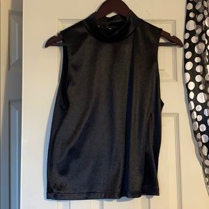 Turtleneck shiny black tank